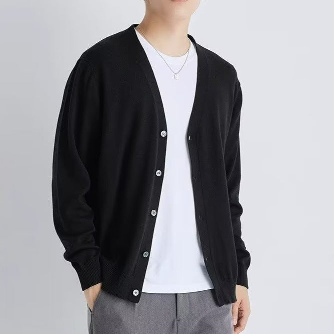 Knitted Cardigan Men's Knitted Shirt Loose Casual