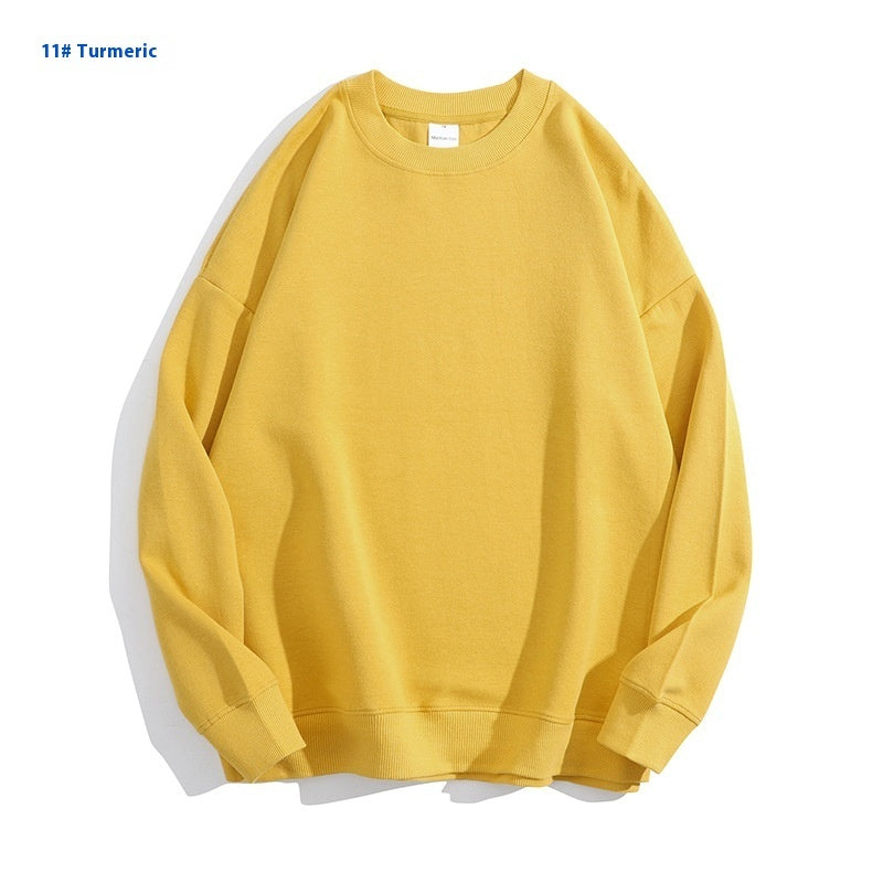 Cotton Solid Color Round Neck Off Shoulder Sweater