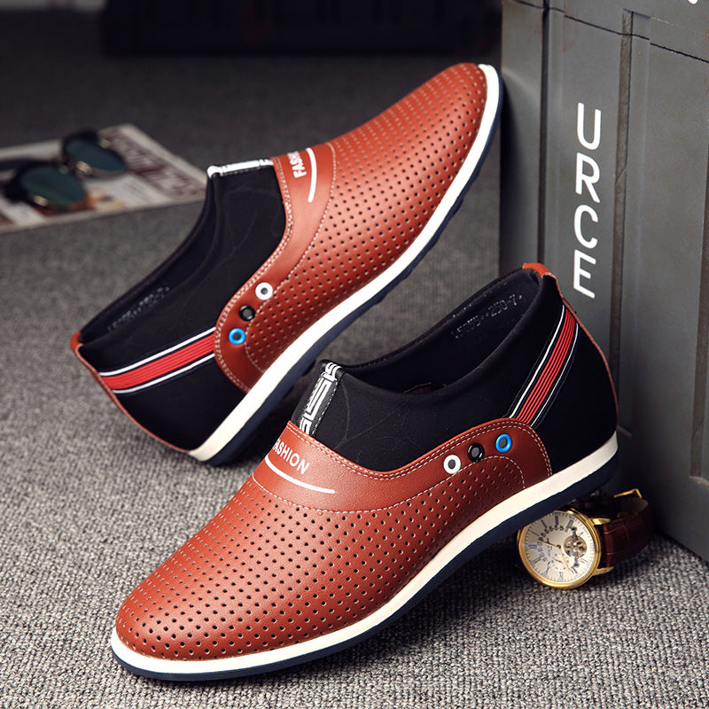Korean Style Leisure Hollow-out Height Increasing Elevator Shoes For Men