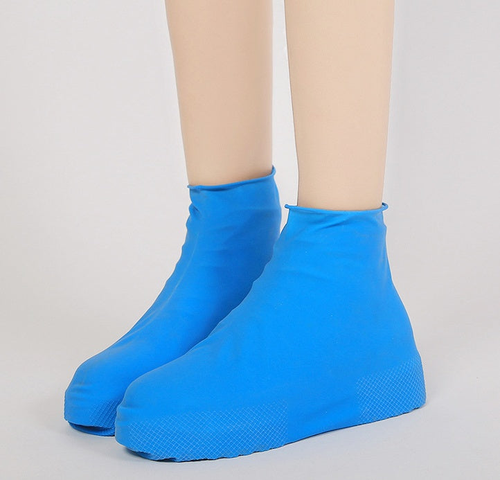 Rubber Anti-slip Waterproof Shoe Cover Reusable Rain Boot Motorcycle Bike Overshoe Blue Yellow for Men Women