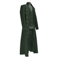 Men's Long Sleeve Stand Collar Three Row Button Coat