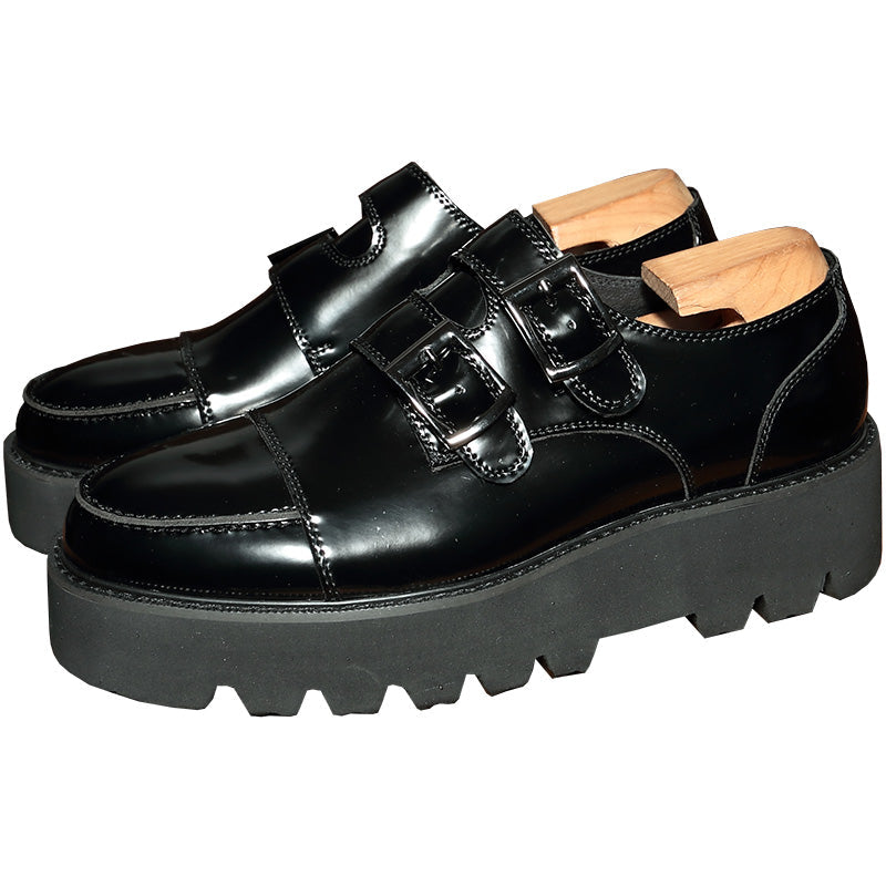Thick-soled Increased Patent Leather Men's Shoes