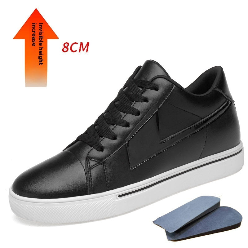 New Skateboard Cowhide Korean Style Height Increasing Insole Men's Shoes