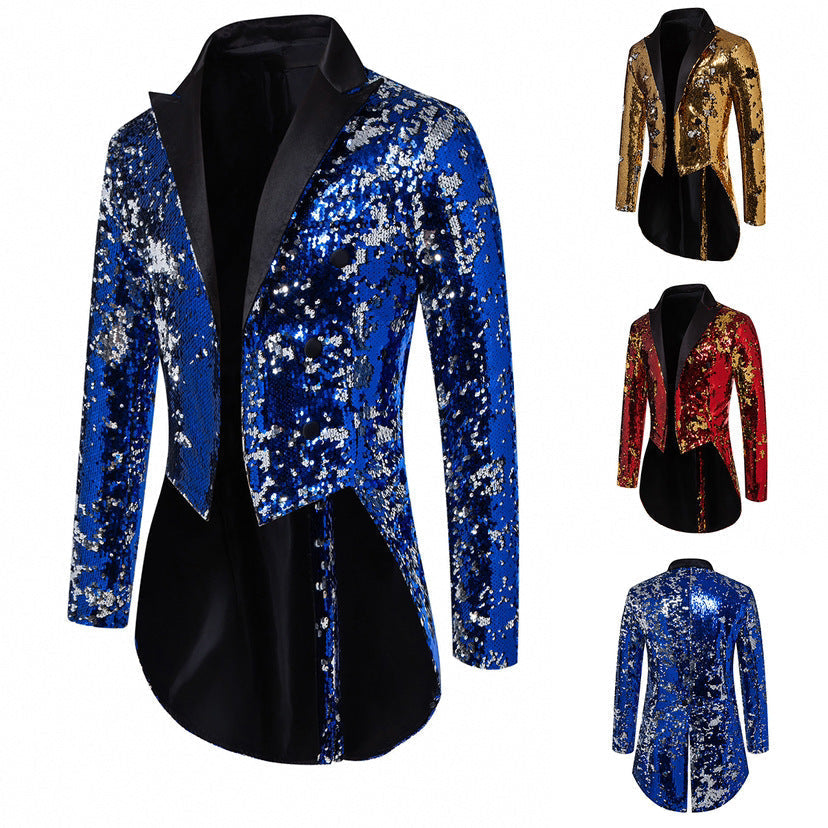 Men's European And American Sequin Performance Suit Jacket