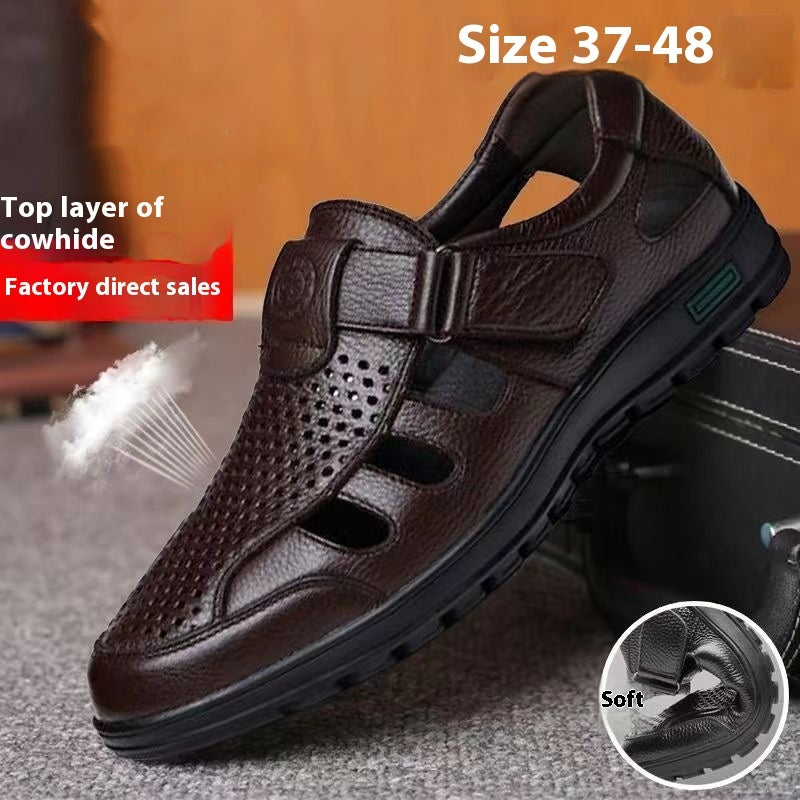 Men's Summer Hollow Breathable Leather Shoes