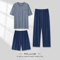 Men's Pajamas Thin Spring And Summer Modal Short-sleeved Trousers Three-piece Home Wear Suit