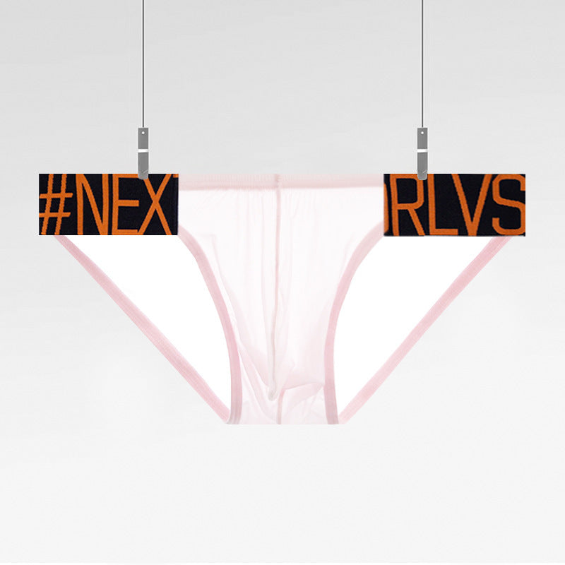 Transparent High Fork Men's Briefs Sports Low Waist Panties