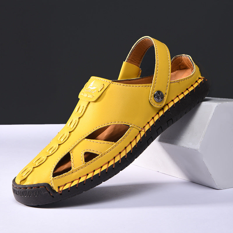 Couple Bright Sandals Closed Toe Hollow Hole Shoes