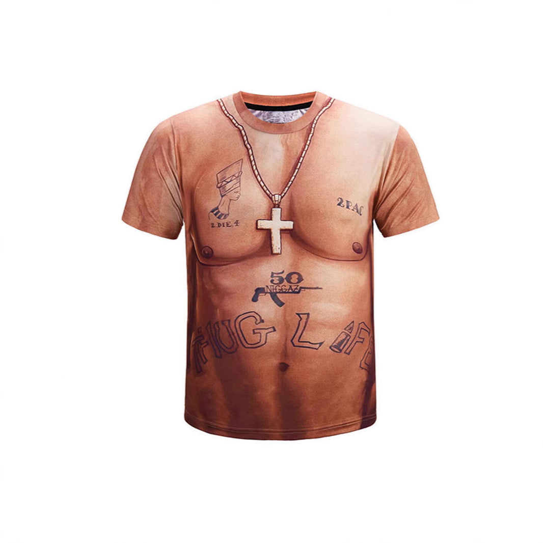 3d Digital Printing Short Sleeve Comfortable T-shirt For Men