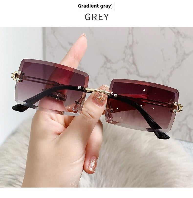Frameless Trimming Sunglasses Fashion Ocean Lens