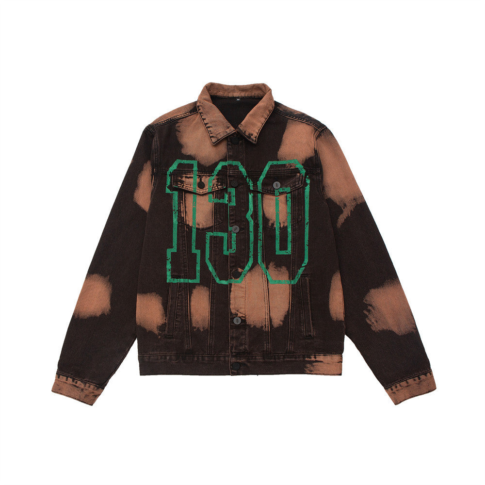 Letter Print Tie Dye Jacket men and women