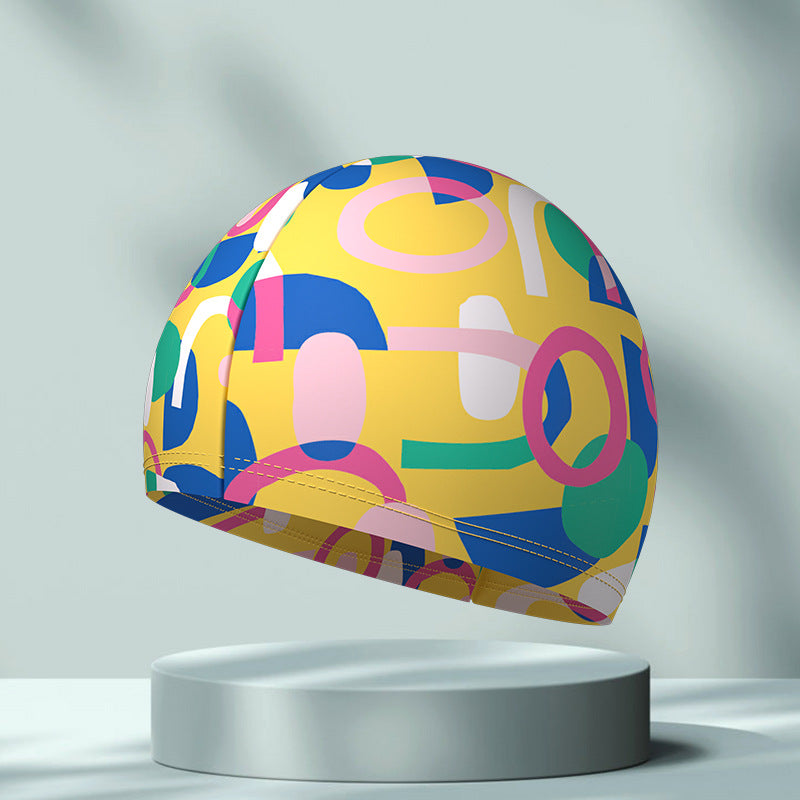Simple Printing High Elastic Comfortable Swimming Cap