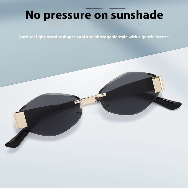 Polygon Rimless Elegant Sun-resistant Sunglasses