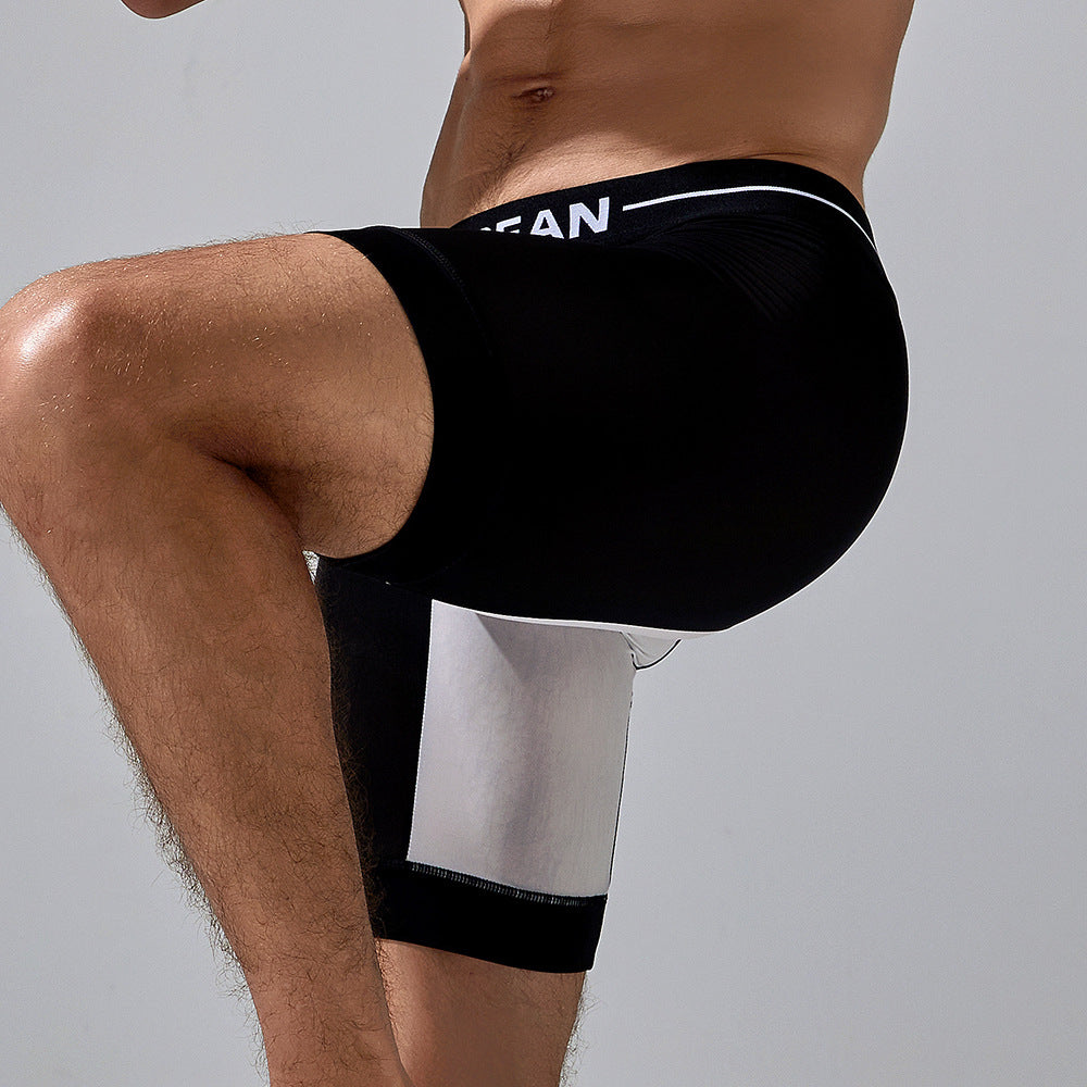 Men's Spring Underwear Fashionable Color Matching Long Men's Boxer Briefs