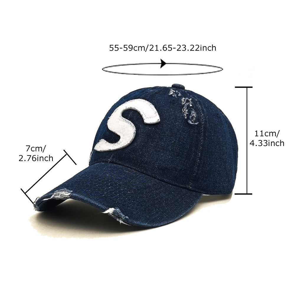 Soft Top Denim Baseball Cap Korean Couple Casual Peaked Cap