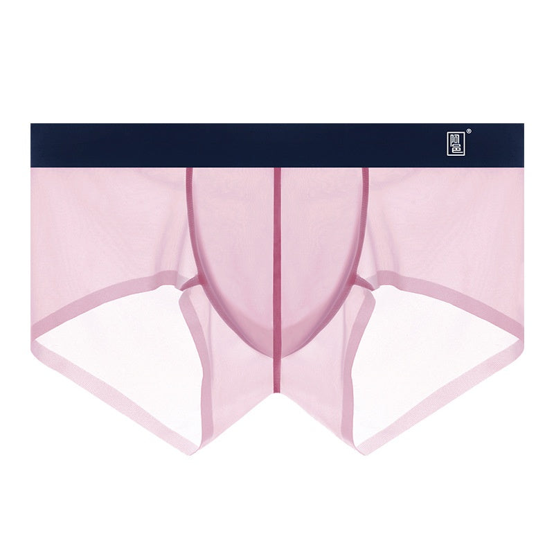 Underwear Men's Boxers Ultra-thin Transparent Ice Silk Low Waist Sexy