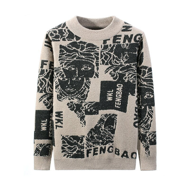 Autumn And Winter Round Neck Pullover Thick Sweater