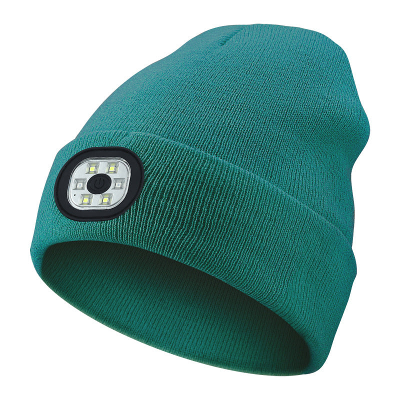 Outdoor Riding Lighting Headlights Cap Multi-color Optional Night Running LED Light Emitting Knitted Hat