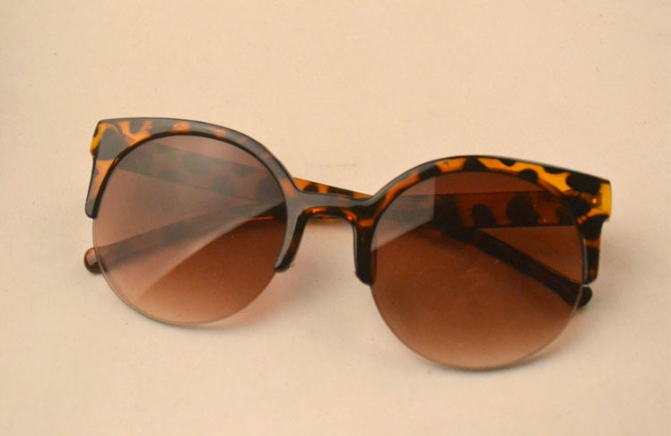 Half Frame Cat Eye Retro Sunglasses