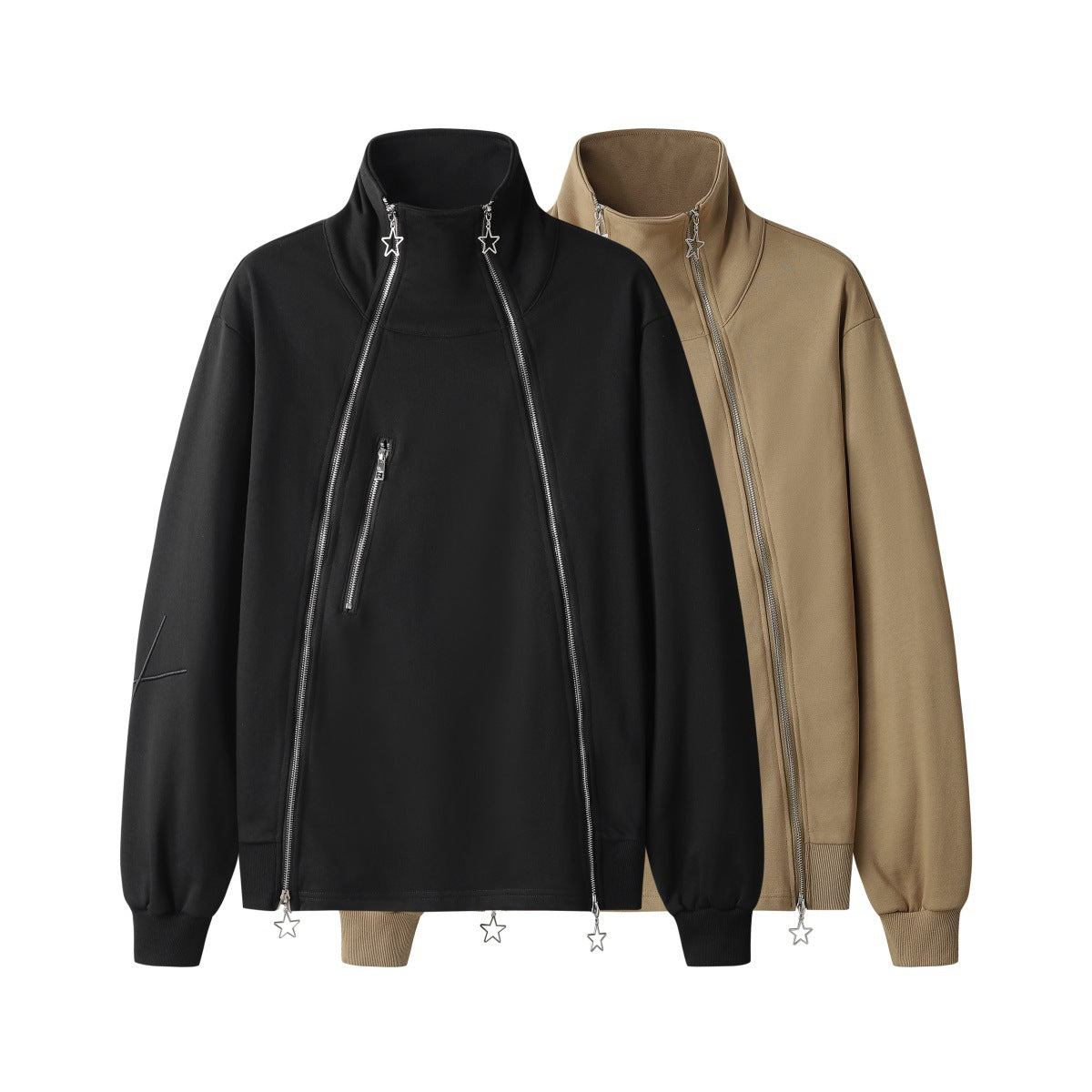 Couple's Double Zipper Neutral Loose Coat