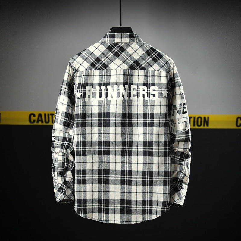 Men Casual  Slim Fit Plaid Shirt