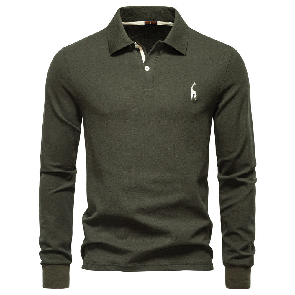 Lapel Casual Solid Color Polo Shirt