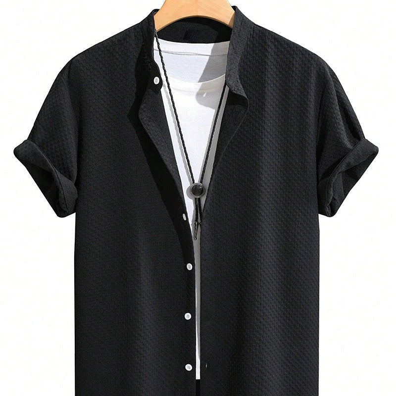 Summer Men's Breathable Casual Stand Collar Shirt