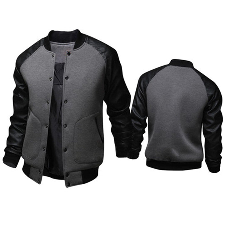 Large pocket slim baseball shirt jacket