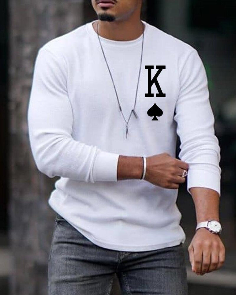 Digital Printed Short-sleeved Men's Long-sleeved Top