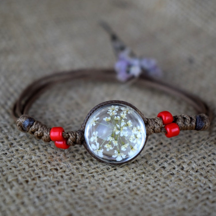 Dried Flower Starry Time Gemstone Necklace