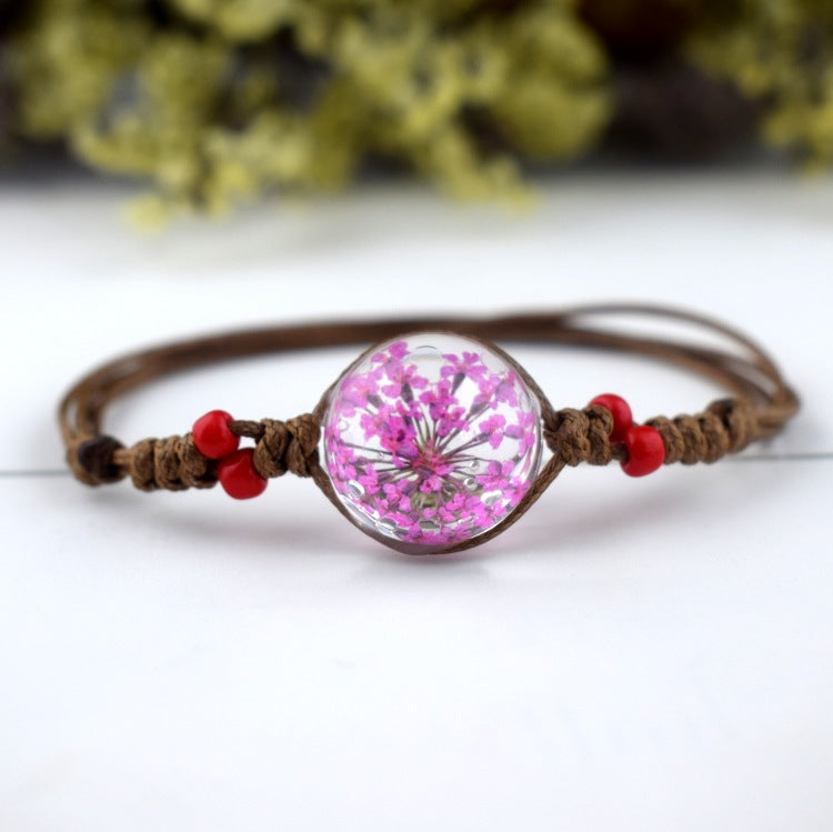 Dried Flower Starry Time Gemstone Necklace