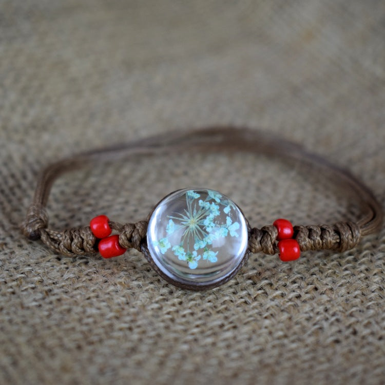 Dried Flower Starry Time Gemstone Necklace