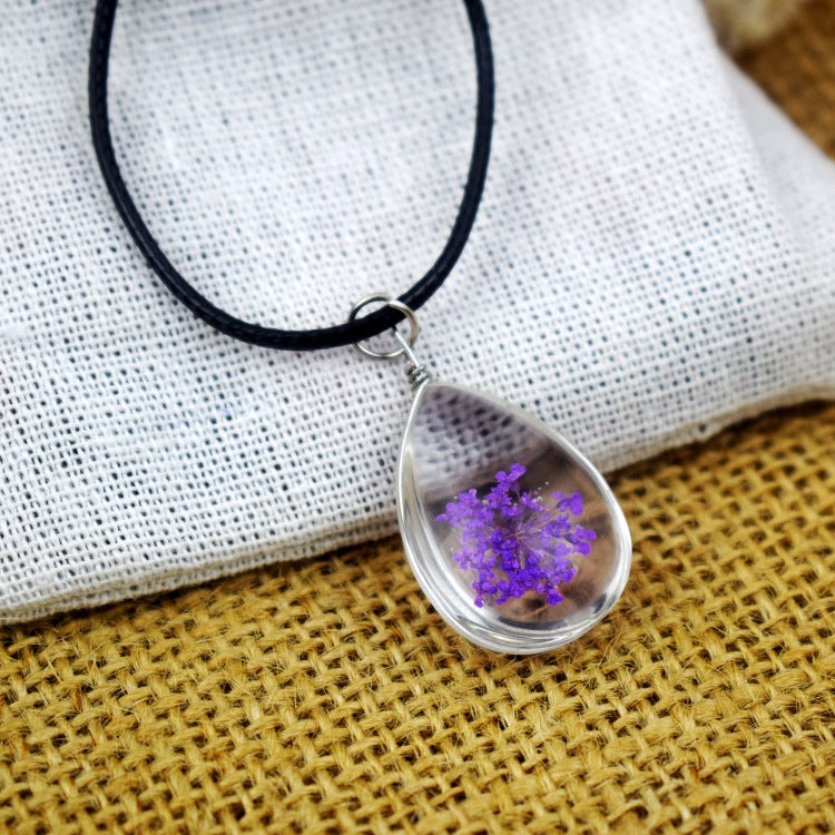Dried Flower Starry Time Gemstone Necklace