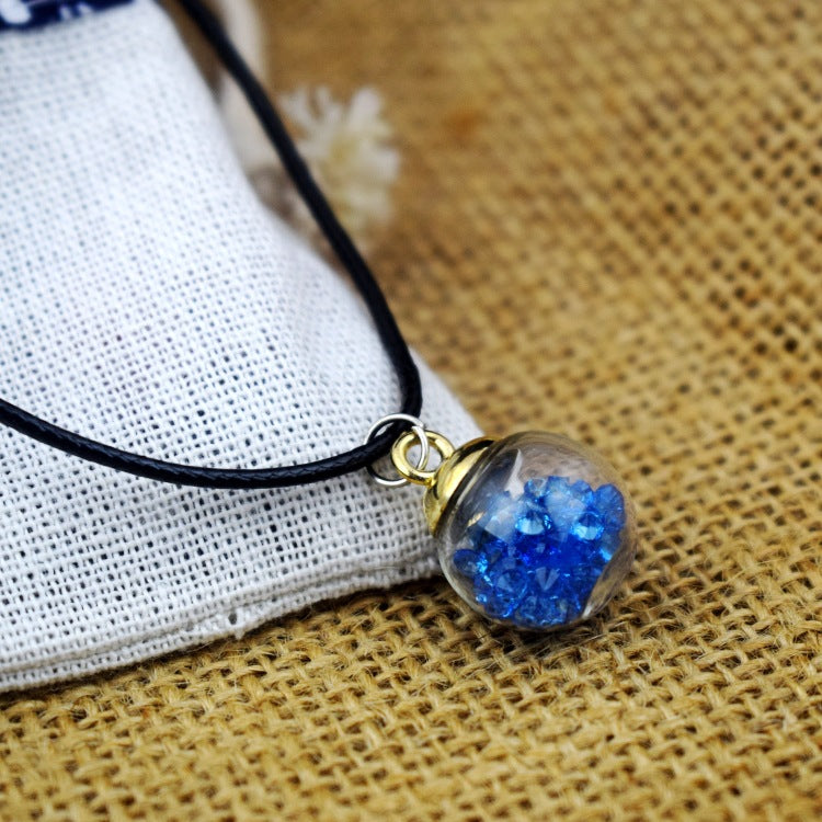 Dried Flower Starry Time Gemstone Necklace