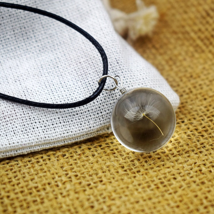 Dried Flower Starry Time Gemstone Necklace