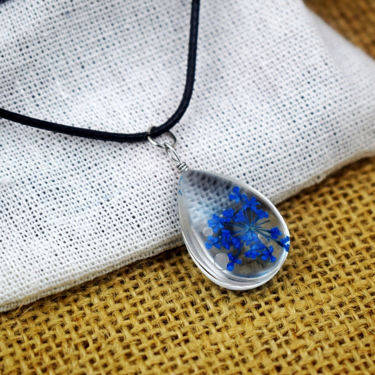 Dried Flower Starry Time Gemstone Necklace