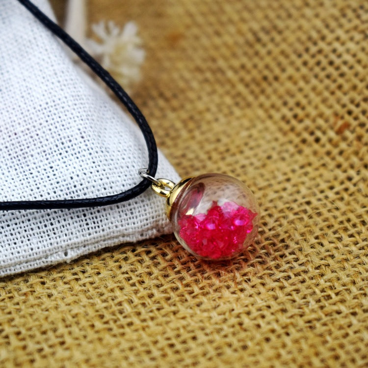 Dried Flower Starry Time Gemstone Necklace
