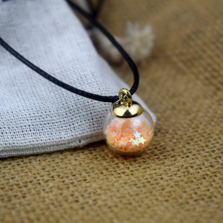 Dried Flower Starry Time Gemstone Necklace