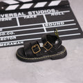 Children's Velcro Soft Soled Sandals With Metal Buttons