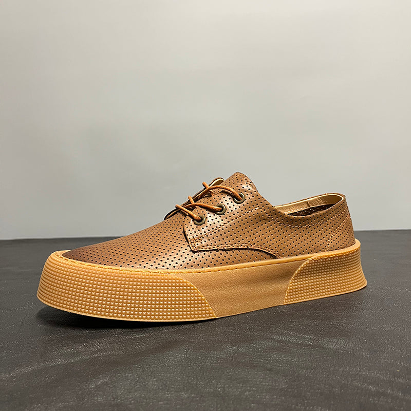 Breathable Comfortable Casual Shoes Soft Leather White Shoes