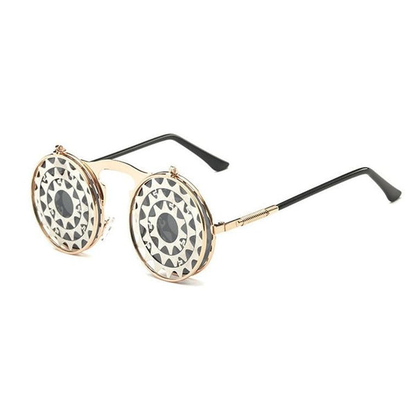 Punk Steam Flip Retro Sunglasses for Men and Women