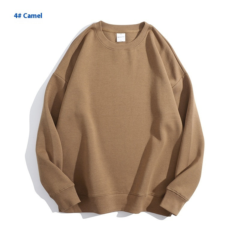 Cotton Solid Color Round Neck Off Shoulder Sweater