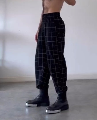 2025 Men's Fashion  Plaid Pants With Apron