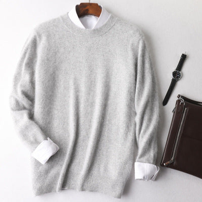 New Cashmere Men's Round Neck Loose Thick Mink Sweater