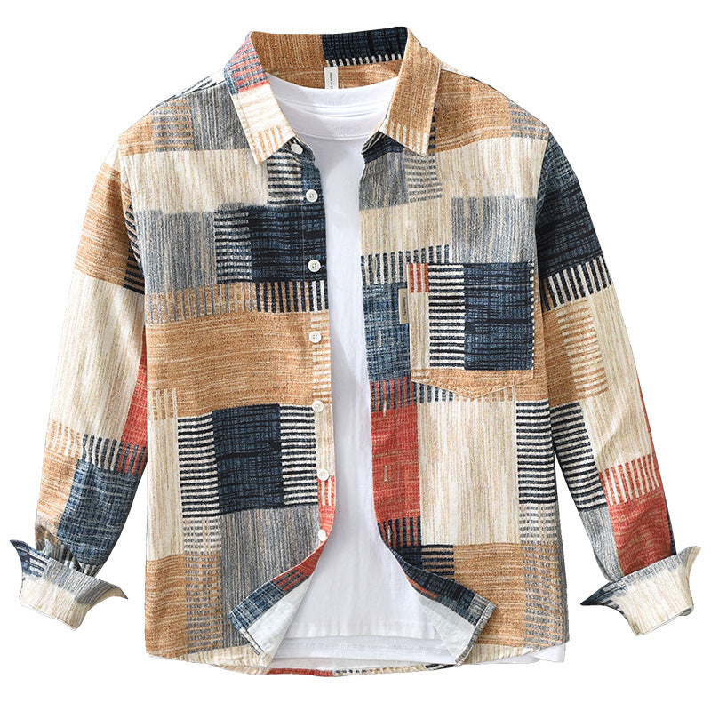 7592 Japanese Fashion Printed Long Sleeve Shirt