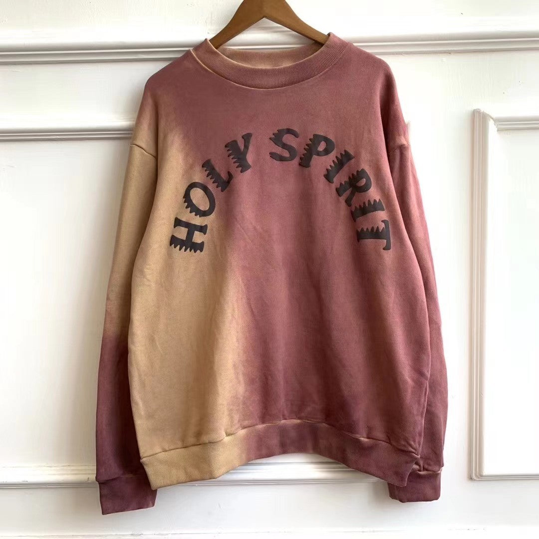 holy spirit tie-dye washed pullover sweater