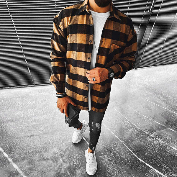 Casual Trend plaid Loose Warm Men's Shirt