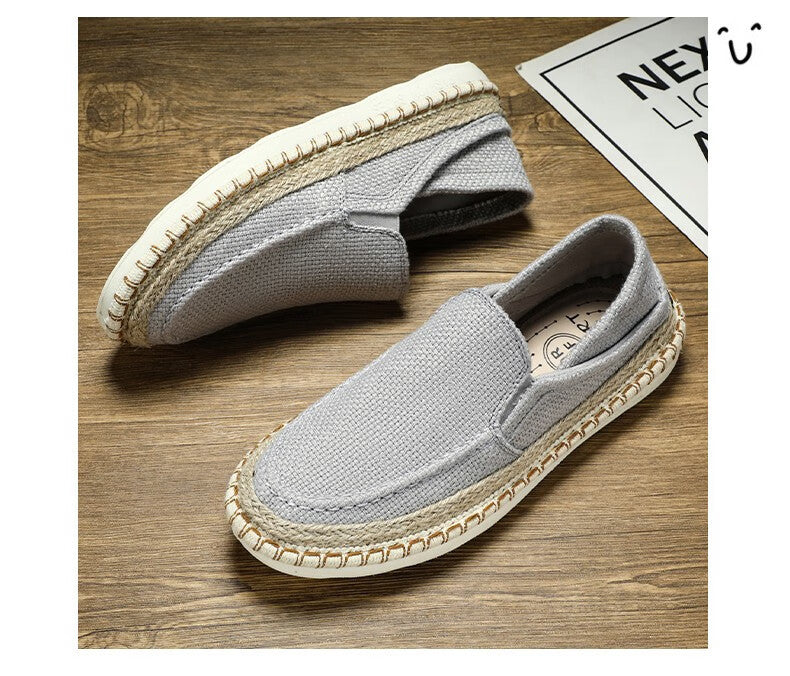 Straw Fisherman Breathable Men's Lazy Trendy Slip-on Casual Shoes