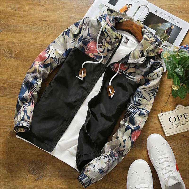 Floral Jacket Men Slim Fit Flowers Pilot Jacket