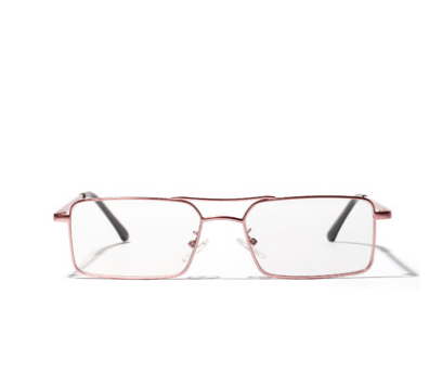 double beam small  box metal light red sunglasses